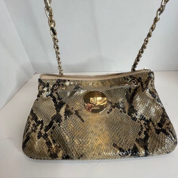 DKNY Metallic Python Handbag Bolsa Sac - Picture 2 of 16